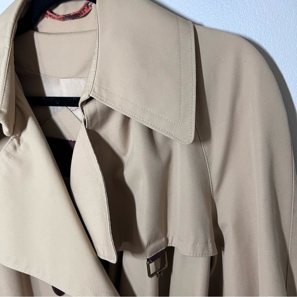 Etienne Aigner Vintage Womens Trench Coat Rain Jacket Double Breasted Belted 16 - Picture 3 of 16
